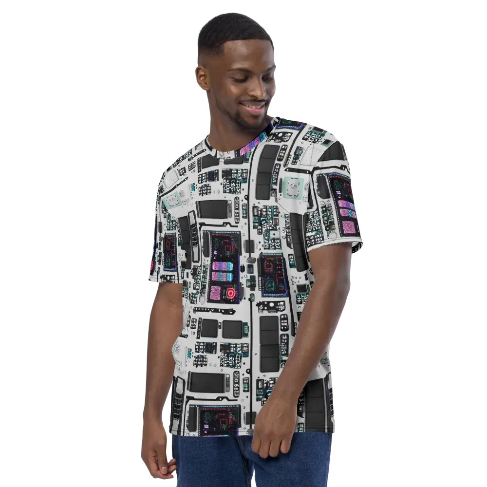 Wired Wonders on Men's Crew Neck T-Shirt — Left