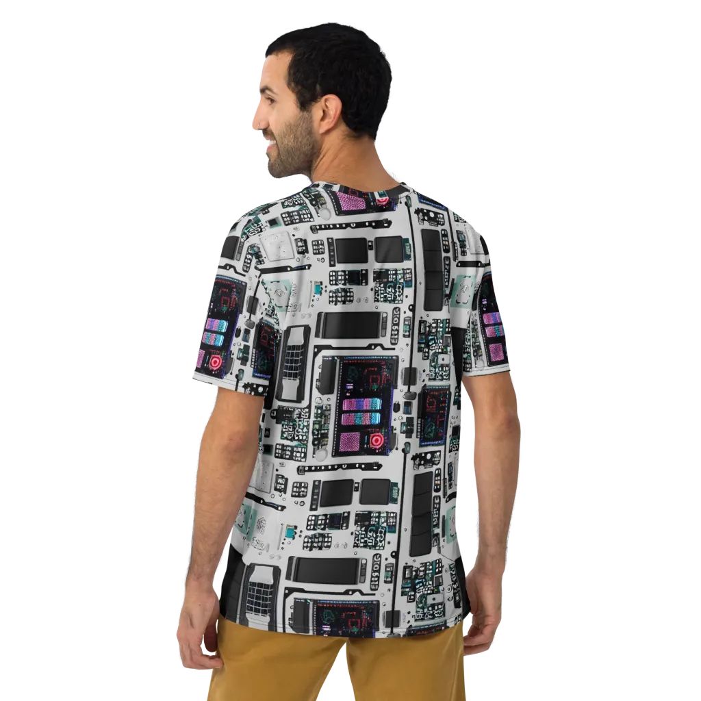 Wired Wonders on Men's Crew Neck T-Shirt — Back