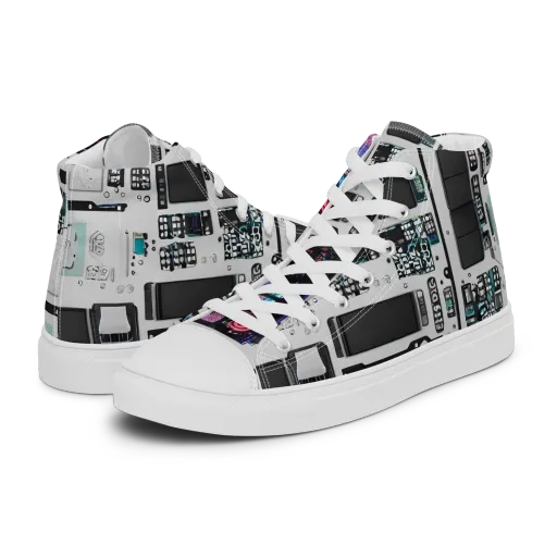 Wired Wonders on a Men's High Top Canvas Shoes
