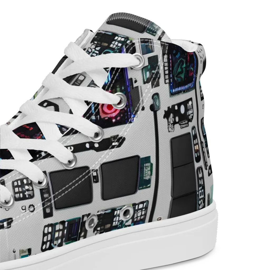 Wired Wonders on Men's High Top Canvas Shoes — Product details 2