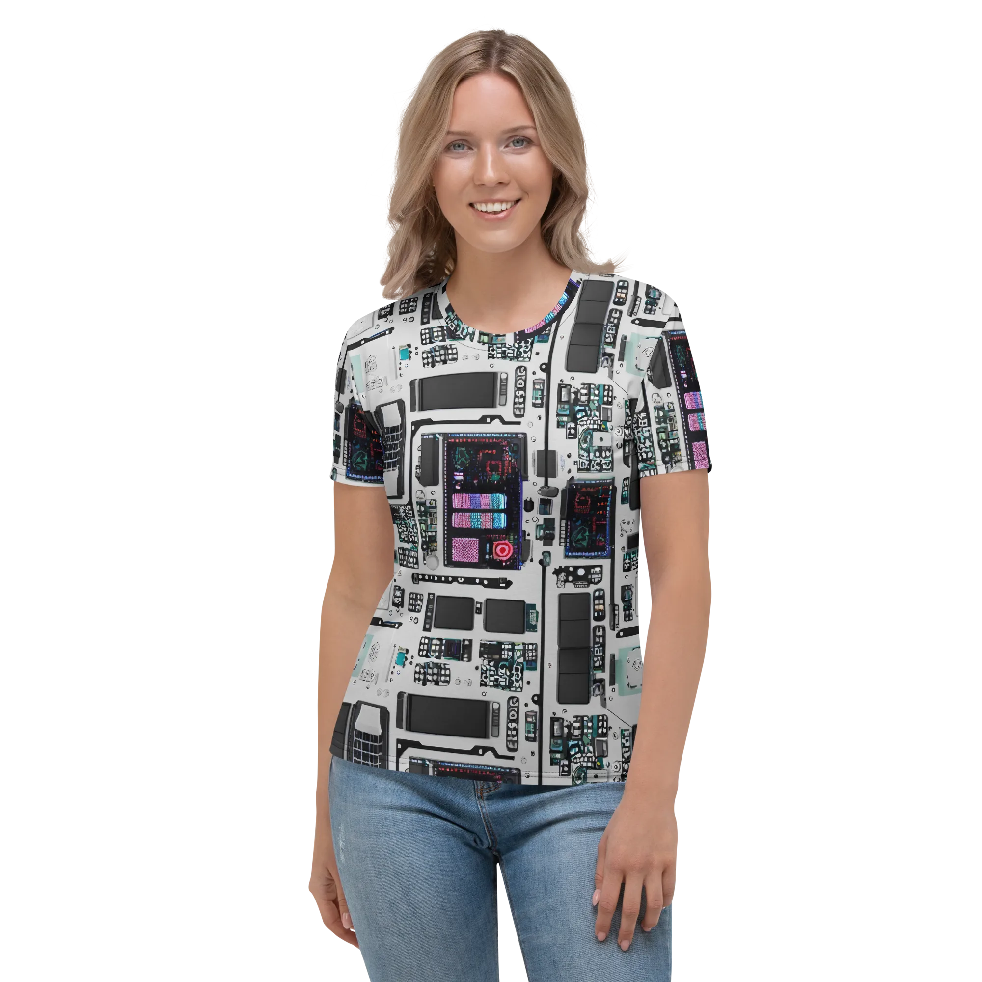 Wired Wonders on Women's Crew Neck T-Shirt — Front