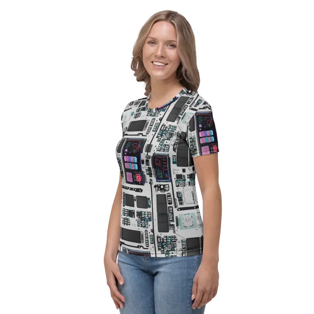 Wired Wonders on Women's Crew Neck T-Shirt — Left