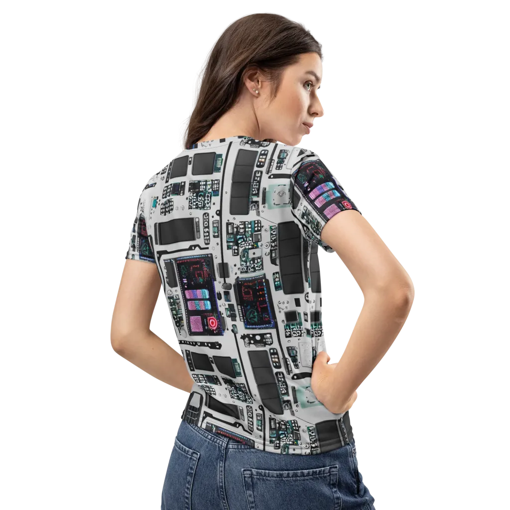 Wired Wonders on Women's Crew Neck T-Shirt — Back