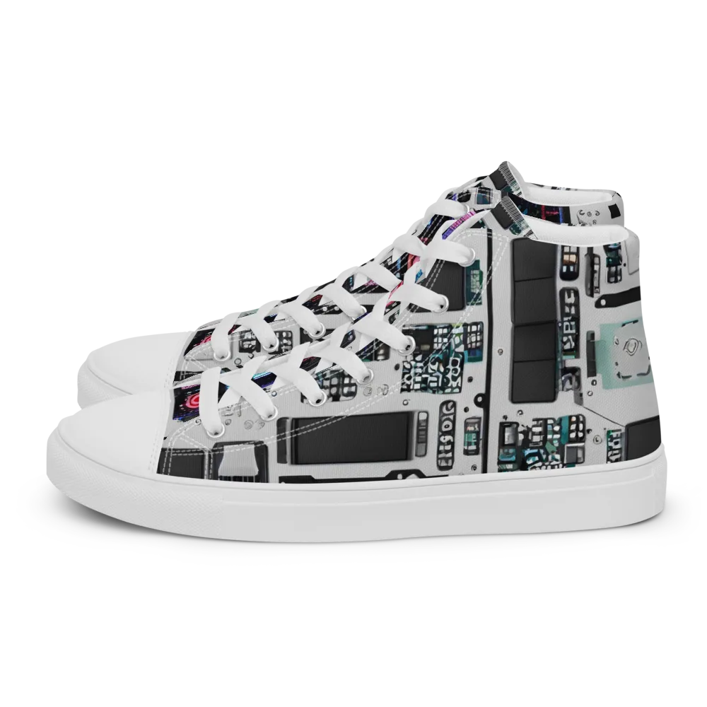 Wired Wonders on Women's High Top Canvas Shoes — Left