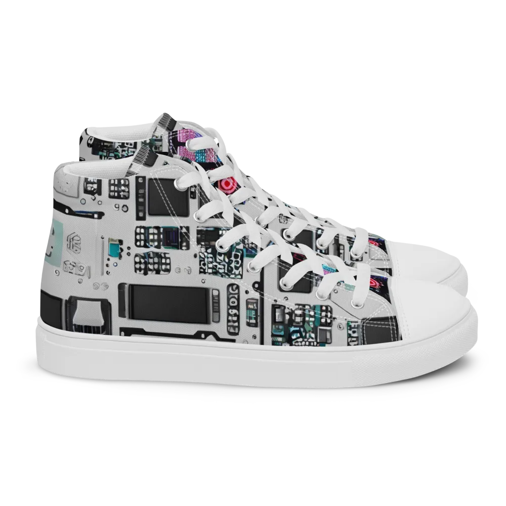 Wired Wonders on Women's High Top Canvas Shoes — Right