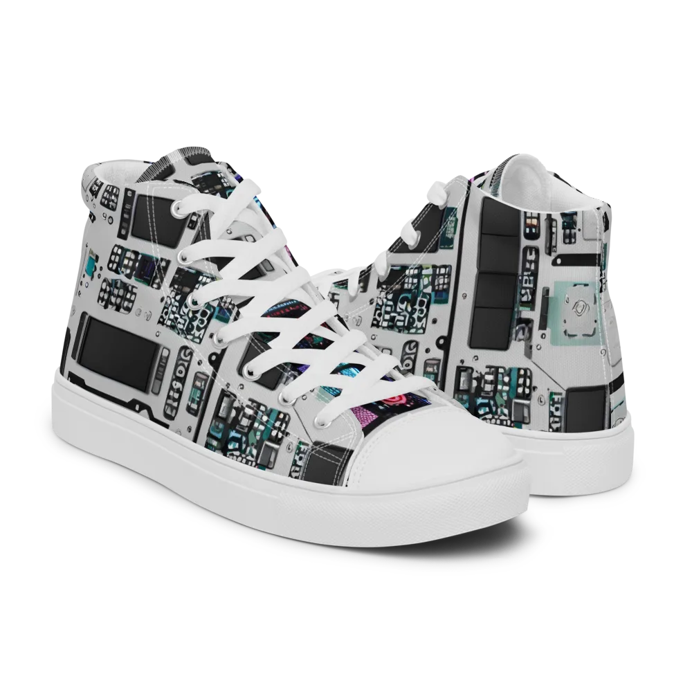 Wired Wonders on Women's High Top Canvas Shoes — Right