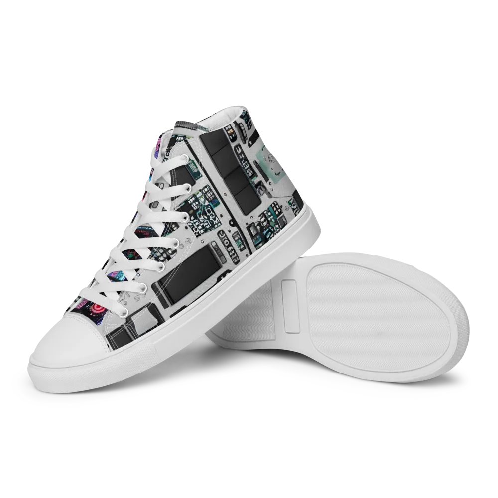 Wired Wonders on Women's High Top Canvas Shoes — Left