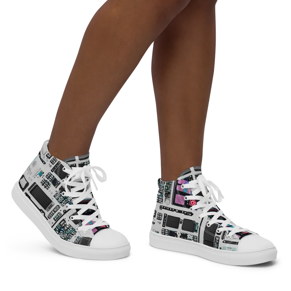Wired Wonders on Women's High Top Canvas Shoes — Right