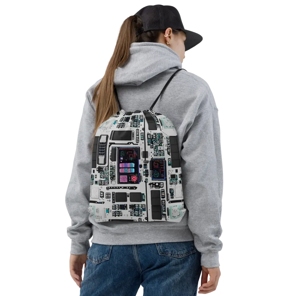 Wired Wonders on Drawstring Bag — Front