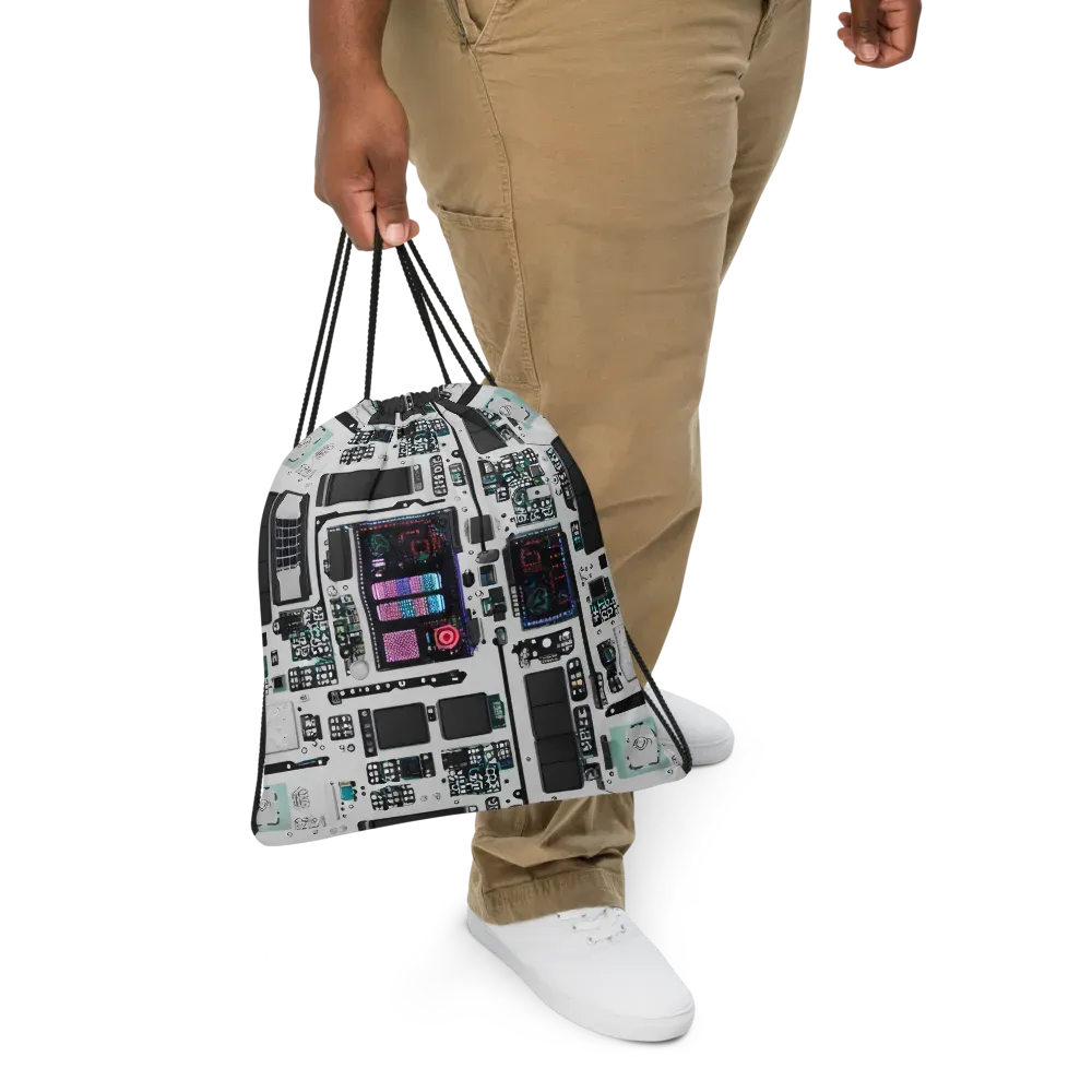 Wired Wonders on Drawstring Bag — Front