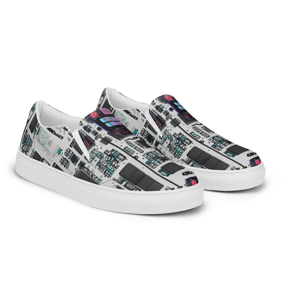 Wired Wonders on Women's Slip-On Canvas Shoes — Right Front
