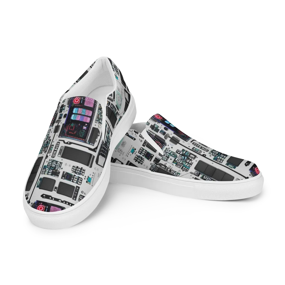Wired Wonders on Women's Slip-On Canvas Shoes — Left Front