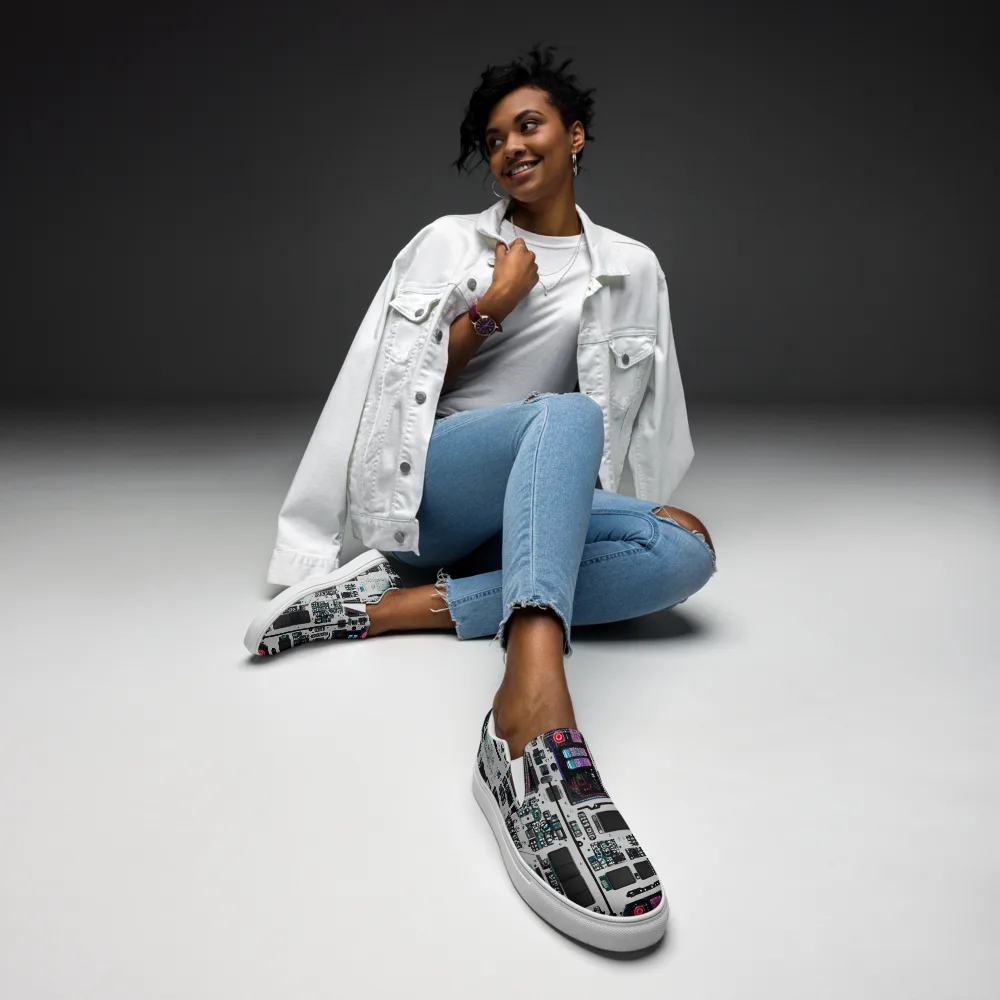 Wired Wonders on Women's Slip-On Canvas Shoes — Front