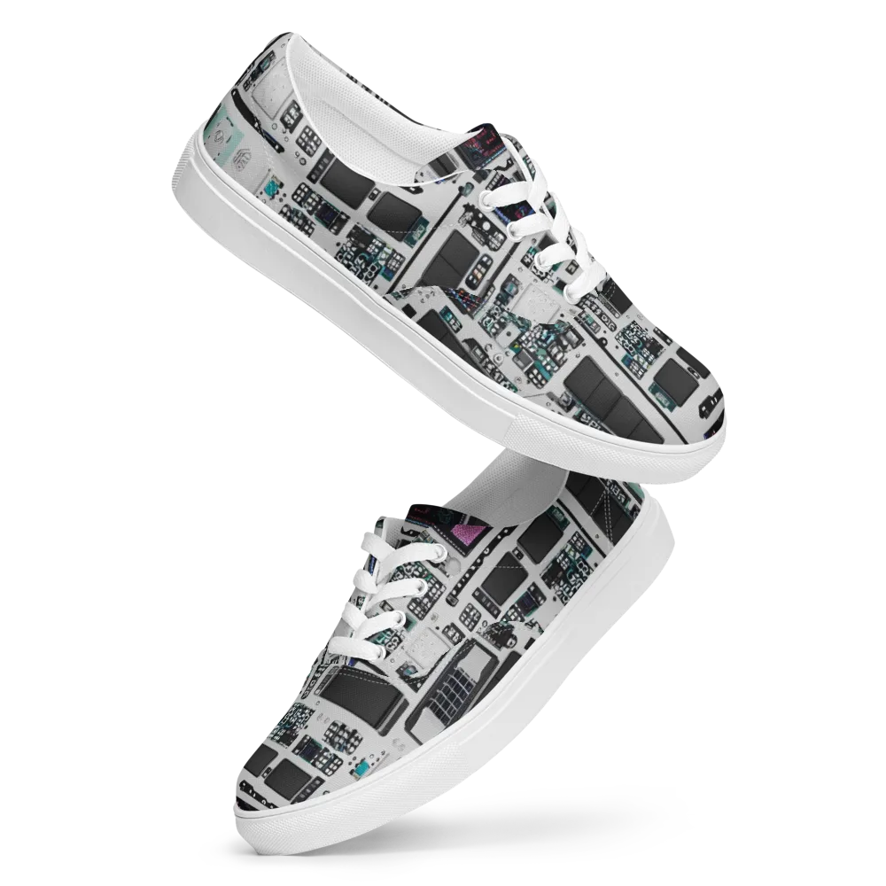 Wired Wonders on Men's Lace-Up Canvas Shoes — Front