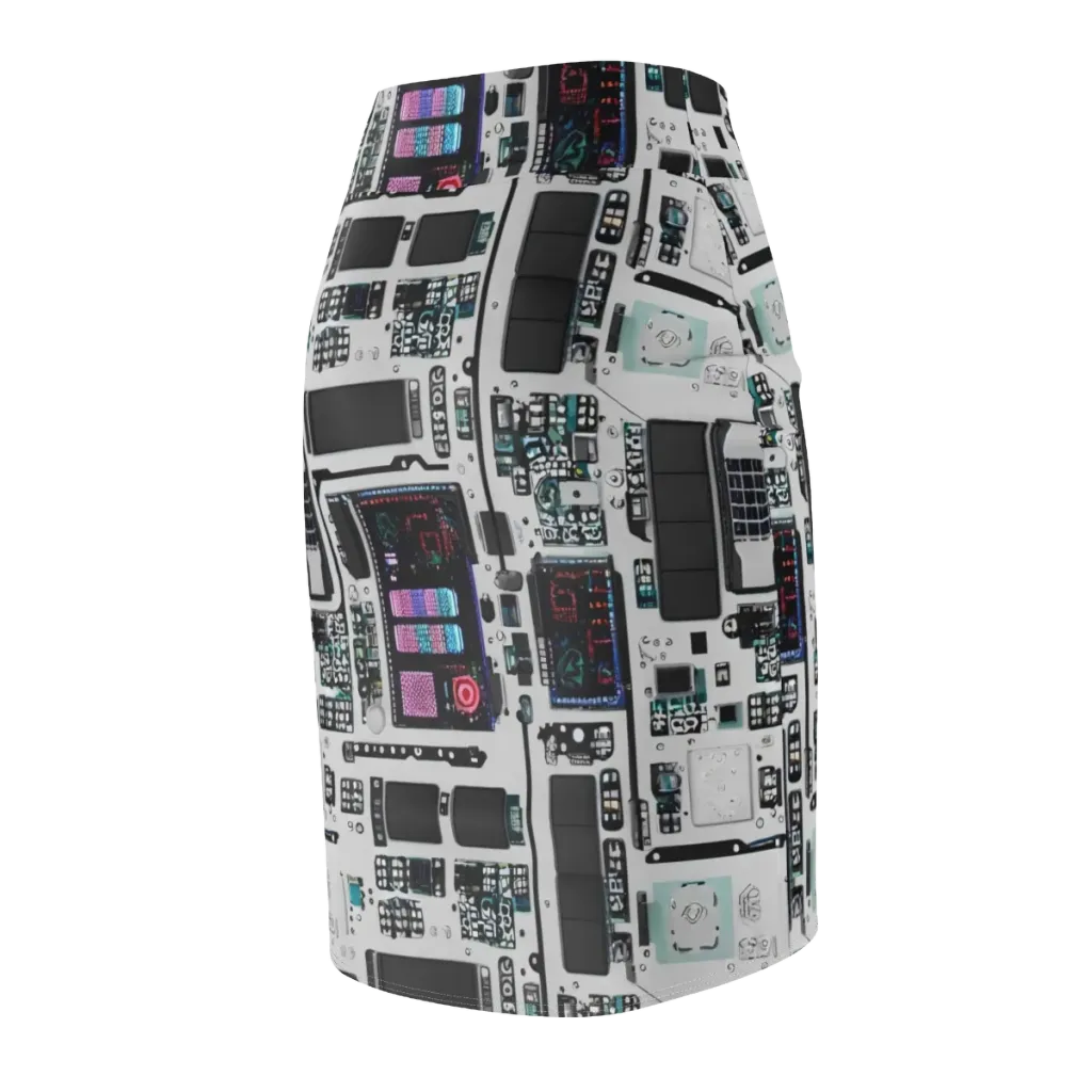 Wired Wonders on Pencil Skirt — Back Side