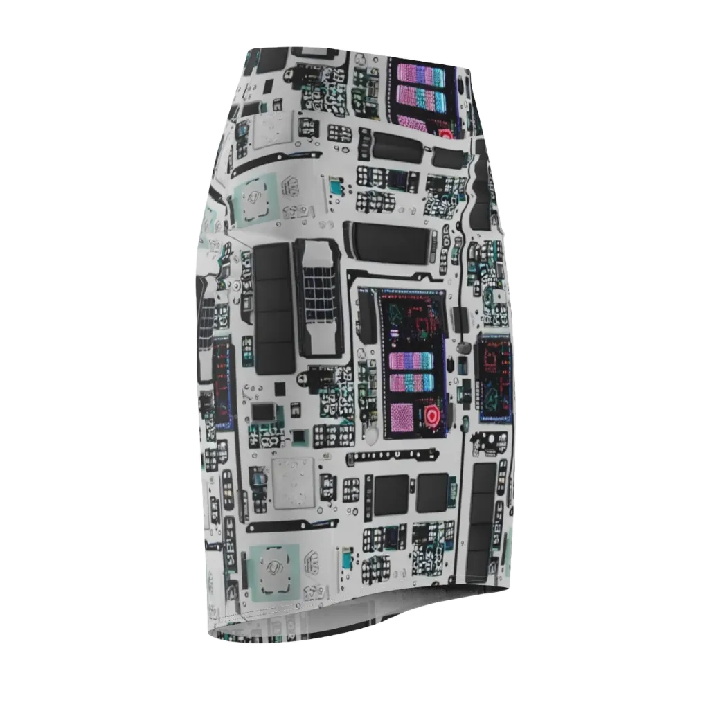 Wired Wonders on Pencil Skirt — Front Side