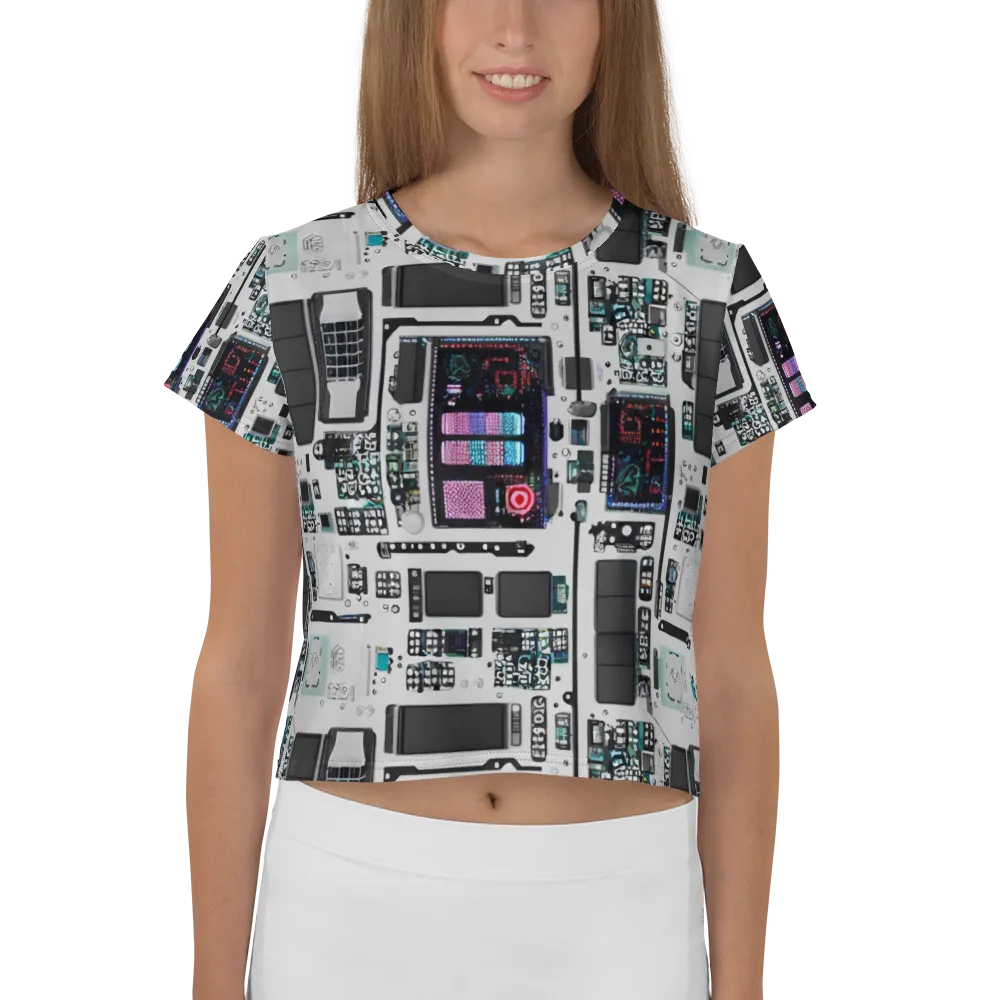 Wired Wonders on Crop Tee — Front