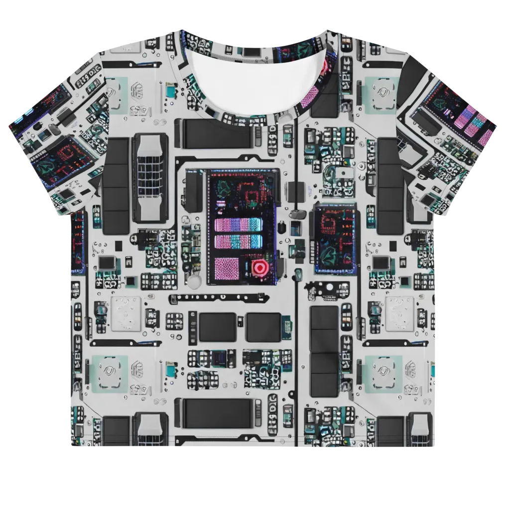 Wired Wonders on Crop Tee — Front
