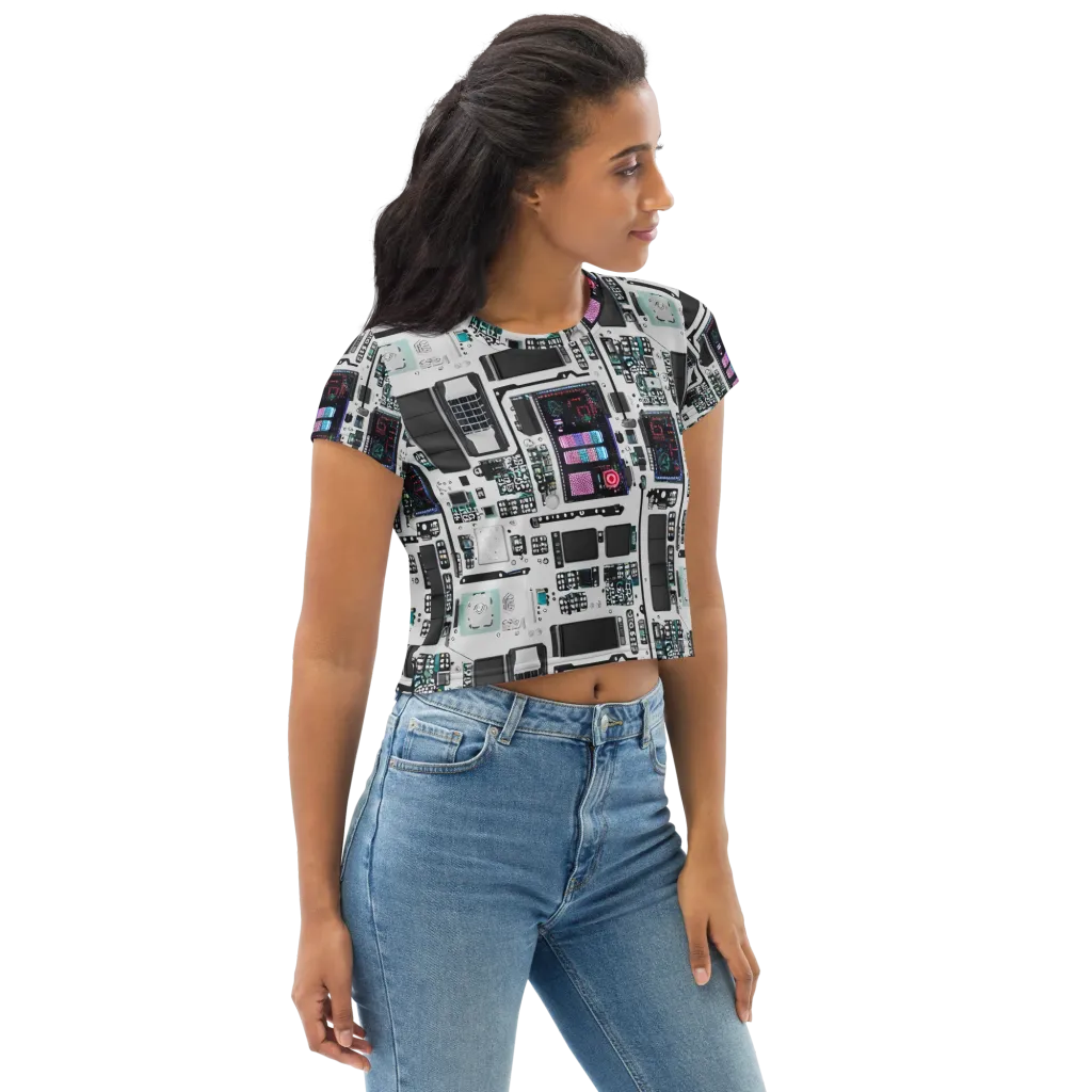 Wired Wonders on Crop Tee — Right Front