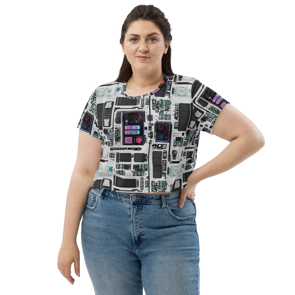 Wired Wonders on Crop Tee — Front
