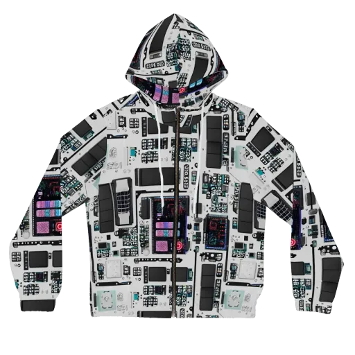 Wired Wonders on a Women's Full-Zip Hoodie