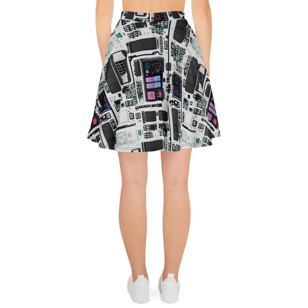 Wired Wonders on Skater Skirt — Back