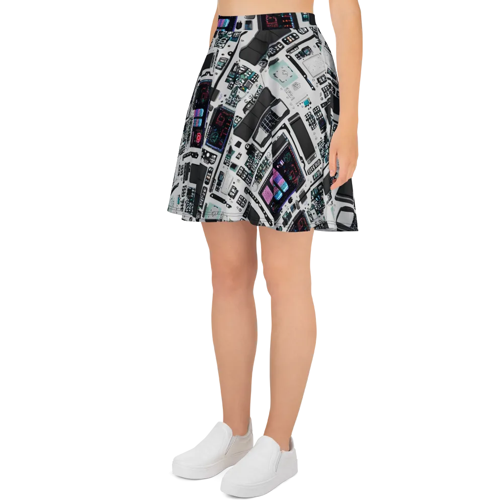 Wired Wonders on Skater Skirt — Left