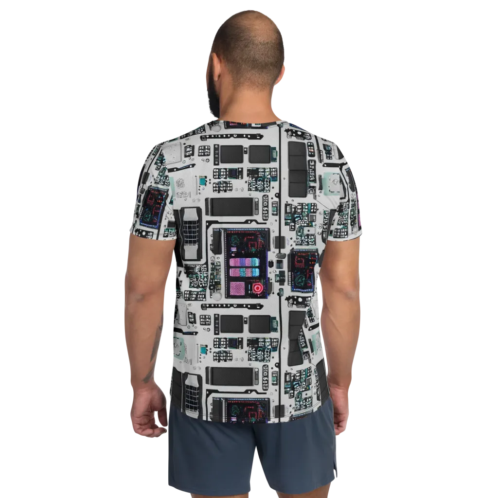 Wired Wonders on Men's Athletic T-Shirt — Back