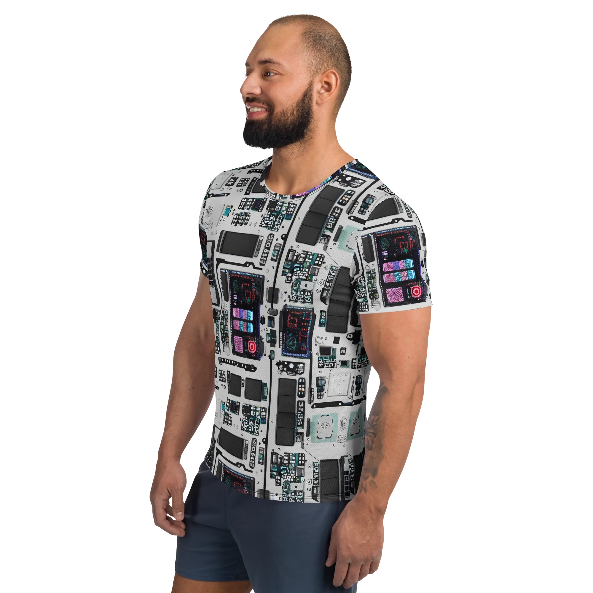 Wired Wonders on Men's Athletic T-Shirt — Left