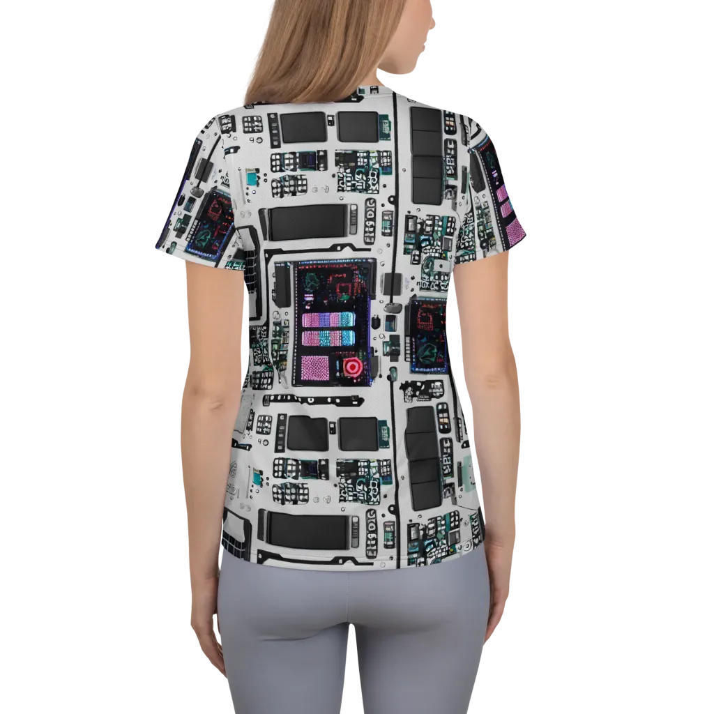 Wired Wonders on Women's Athletic T-Shirt — Back