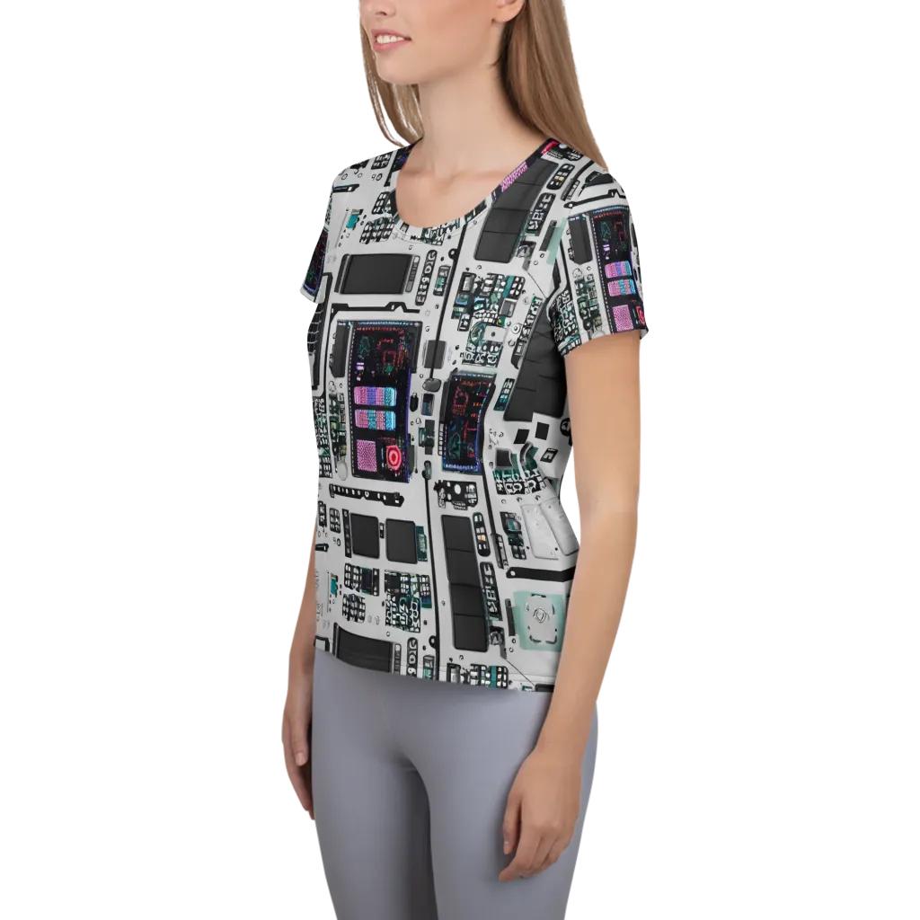 Wired Wonders on Women's Athletic T-Shirt — Left