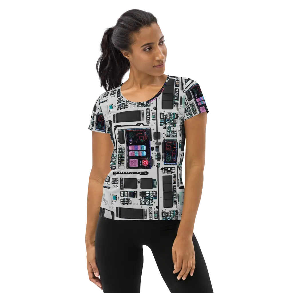 Wired Wonders on Women's Athletic T-Shirt — Front