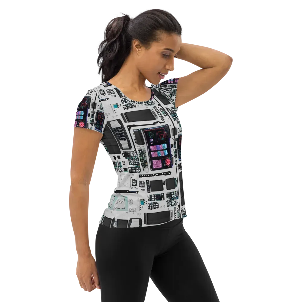Wired Wonders on Women's Athletic T-Shirt — Right