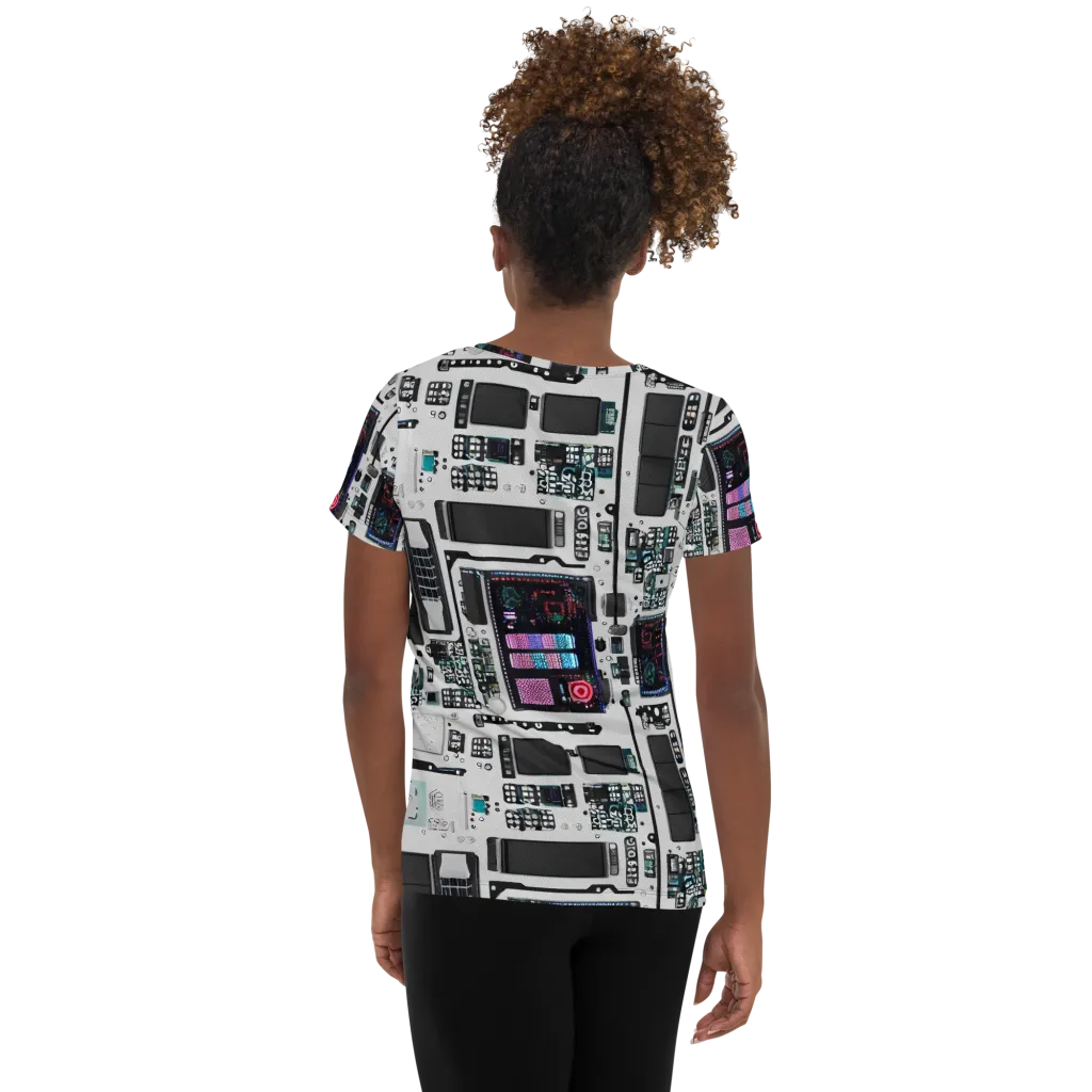 Wired Wonders on Women's Athletic T-Shirt — Back