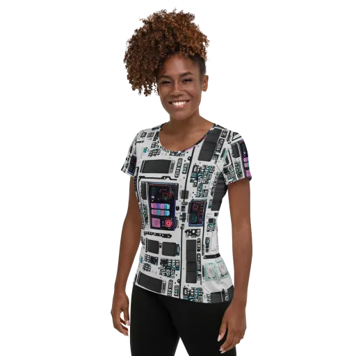 Wired Wonders on a Women's Athletic T-Shirt