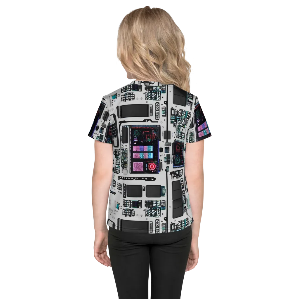 Wired Wonders on Kids Crew Neck T-Shirt — Back