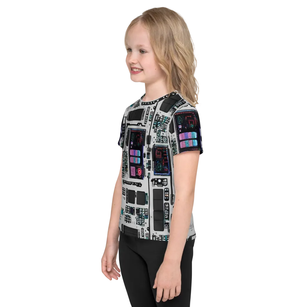 Wired Wonders on Kids Crew Neck T-Shirt — Left