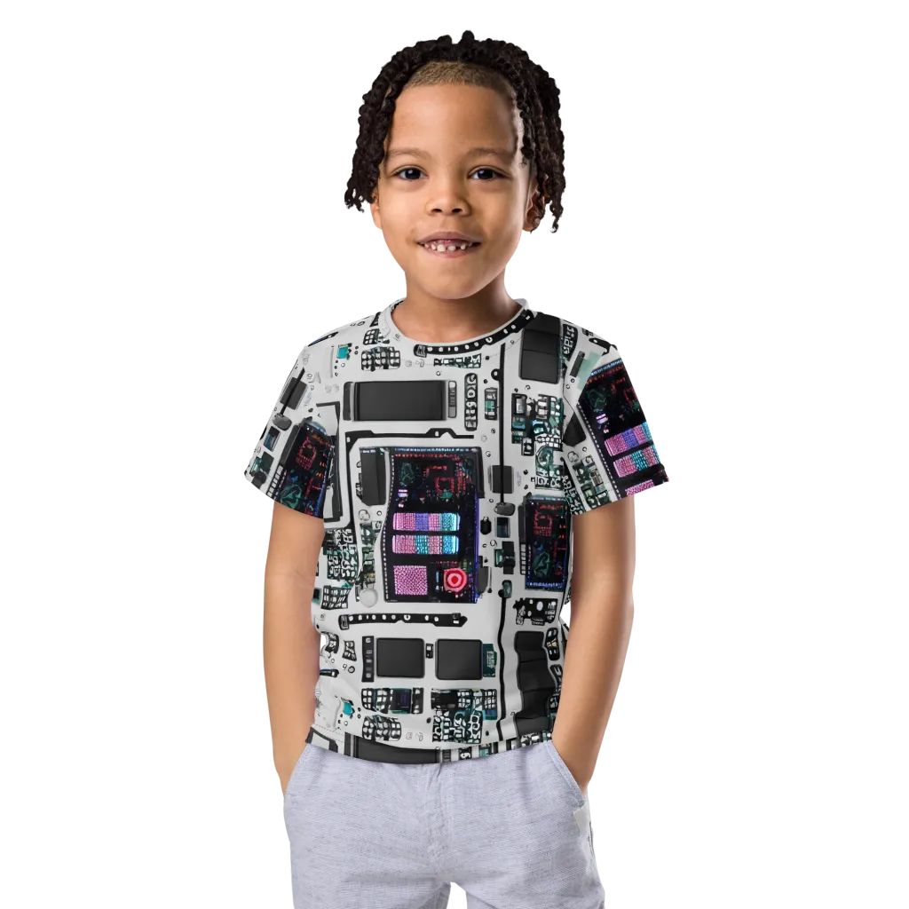 Wired Wonders on Kids Crew Neck T-Shirt — Front