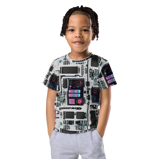 Wired Wonders on a Kids Crew Neck T-Shirt
