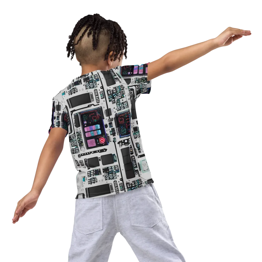 Wired Wonders on Kids Crew Neck T-Shirt — Back