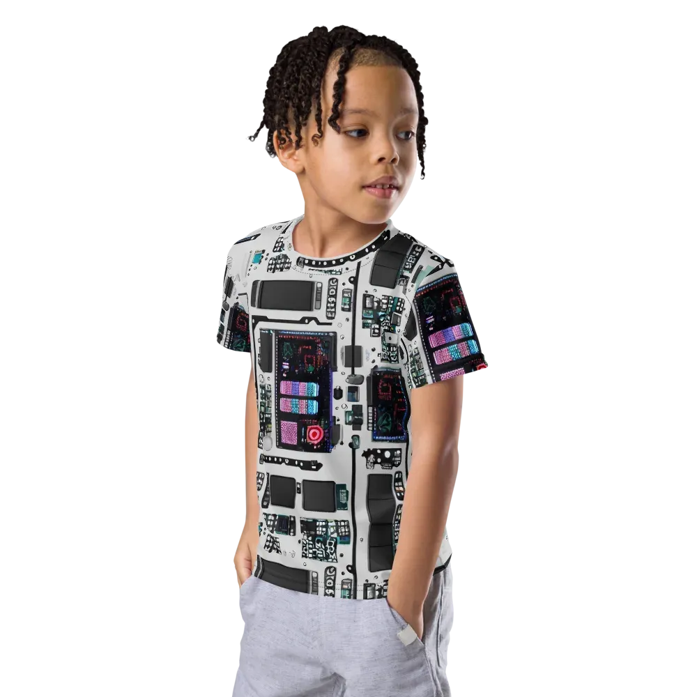 Wired Wonders on Kids Crew Neck T-Shirt — Left Front