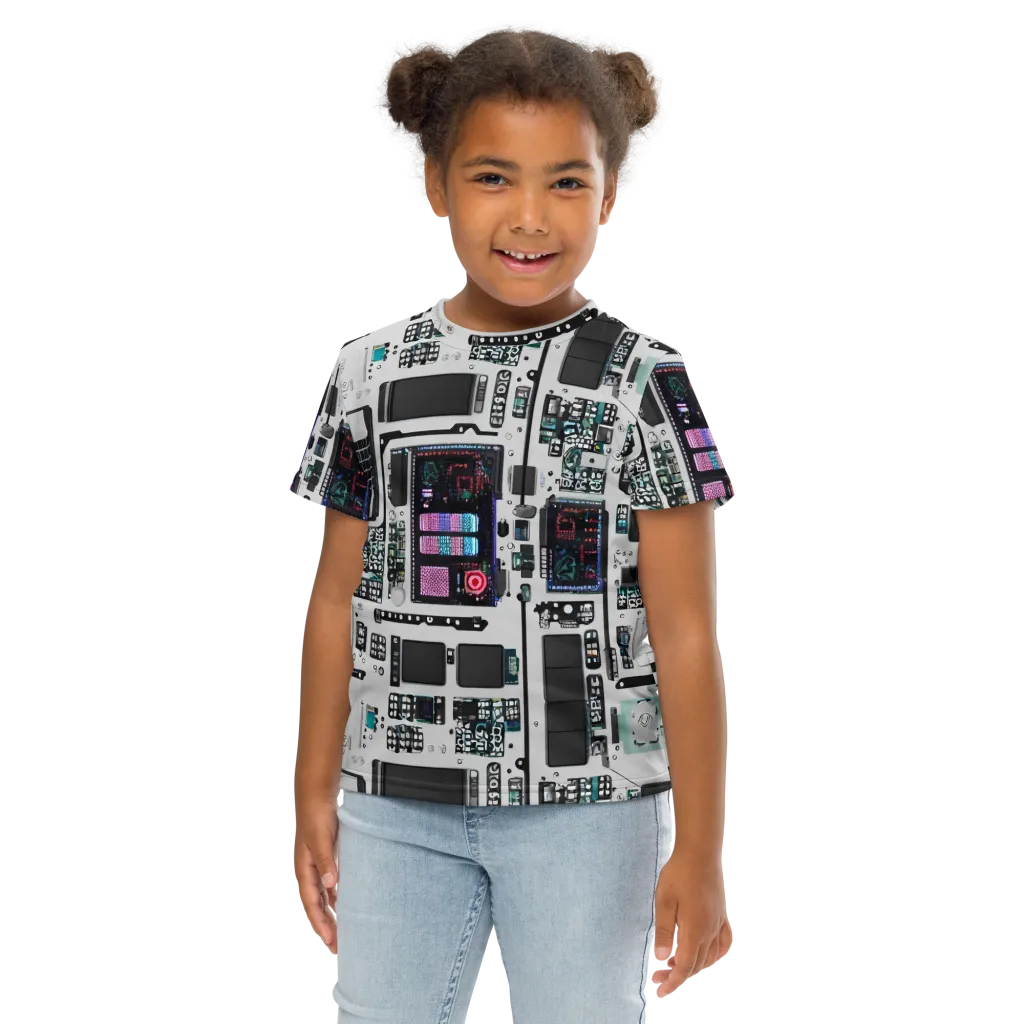 Wired Wonders on Kids Crew Neck T-Shirt — Front