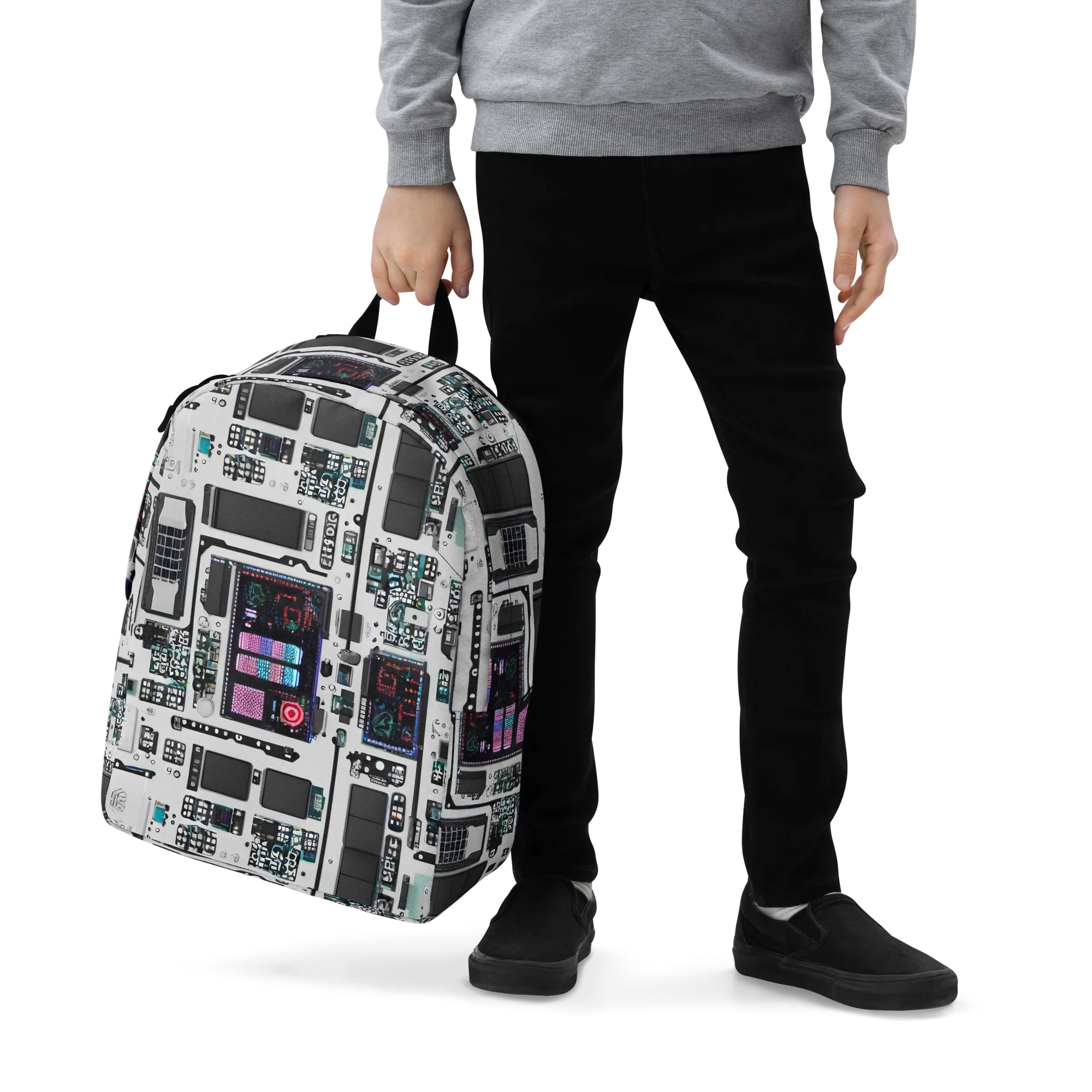 Wired Wonders on Minimalist Backpack — Zoomed-in