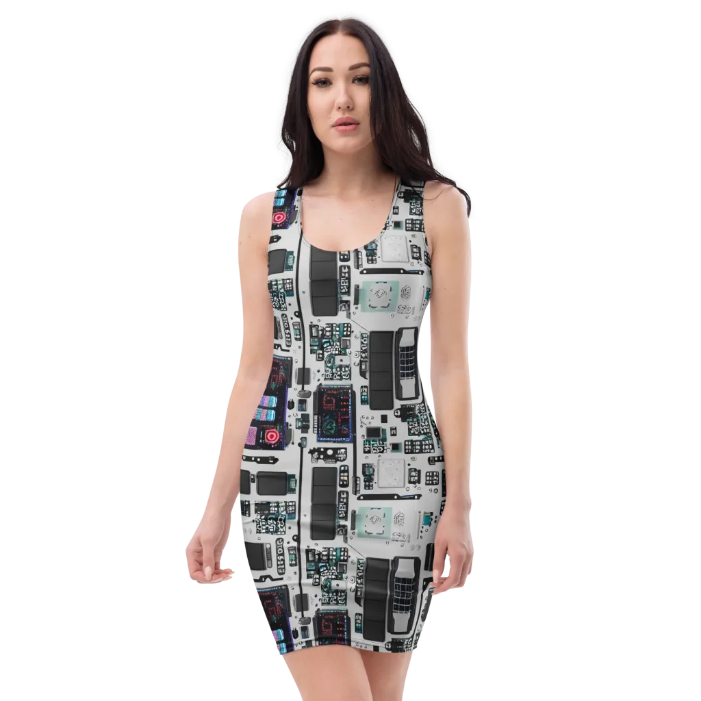 Wired Wonders on Bodycon Dress — Front