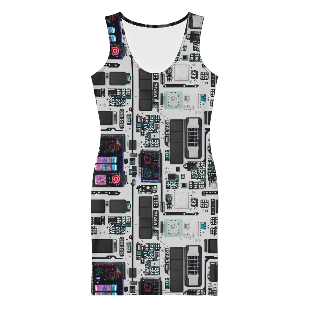 Wired Wonders on Bodycon Dress — Front