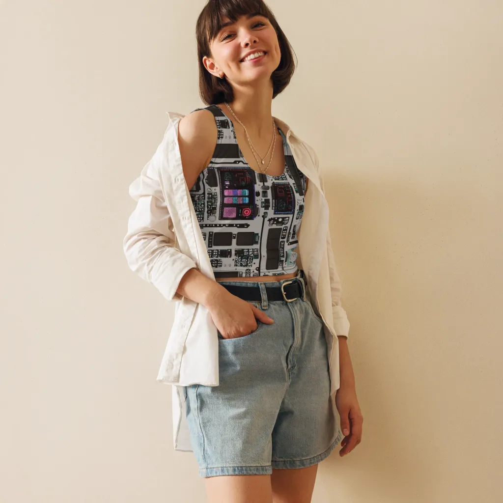 Wired Wonders on Crop Top — Front