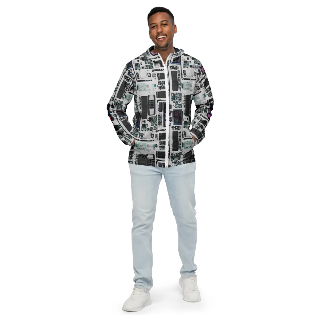 Wired Wonders on Men's Windbreaker — Front