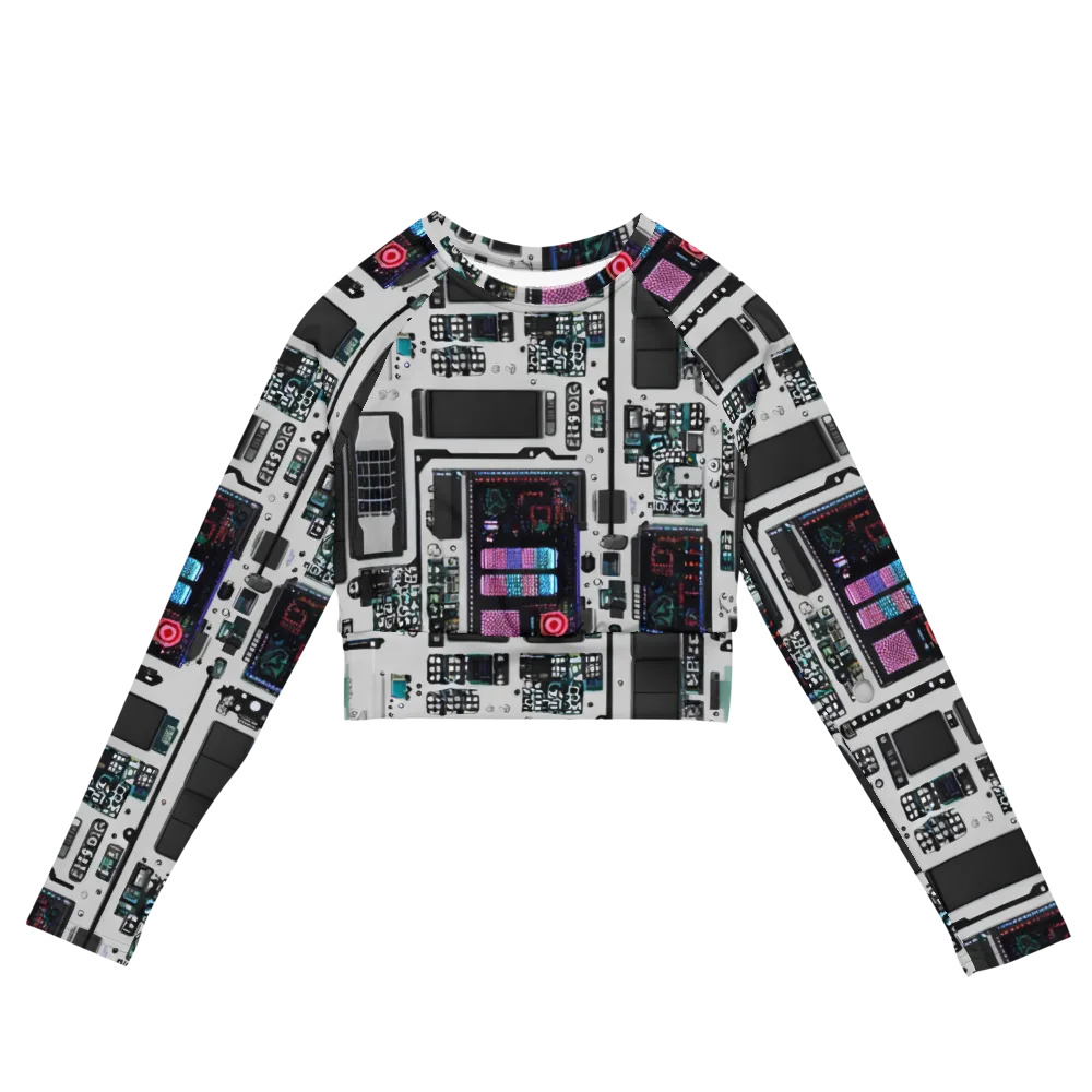 Wired Wonders on Long Sleeve Crop Top — Front
