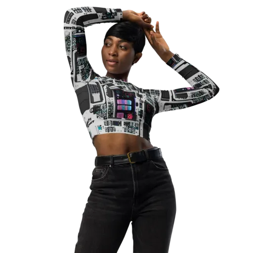 Wired Wonders on a Long Sleeve Crop Top