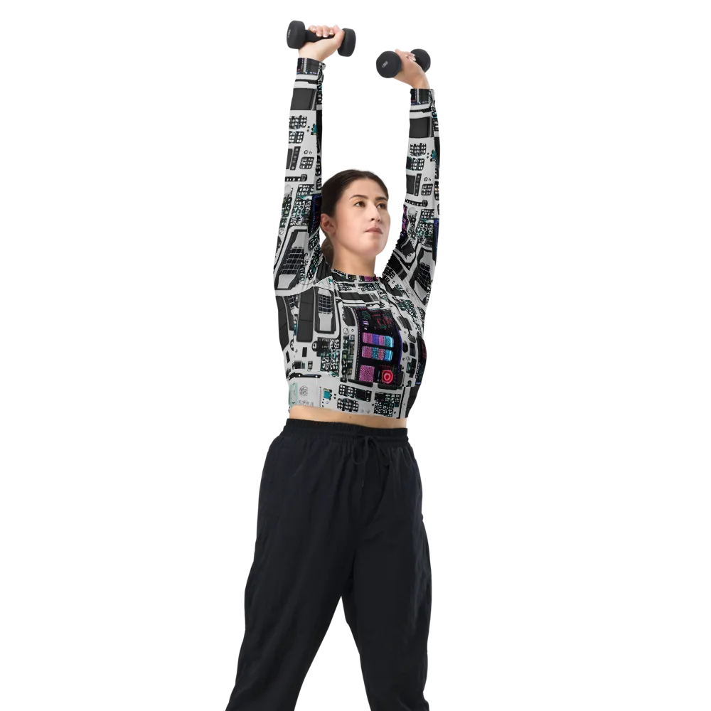 Wired Wonders on Long Sleeve Crop Top — Right Front